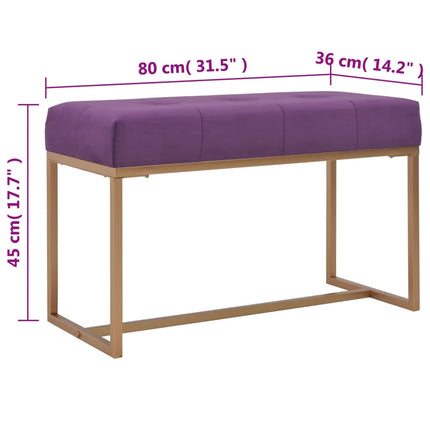 Bänk 80 cm lila sammet