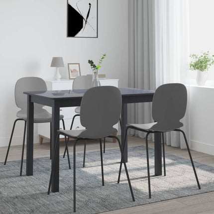 Matbord svart 114x71x75 cm massivt gummiträ