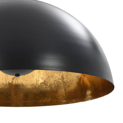 Taklampor 2 st svart och guld halvrunda 50 cm E27