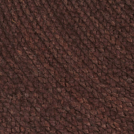 Handgjord jutematta rund 90 cm brun