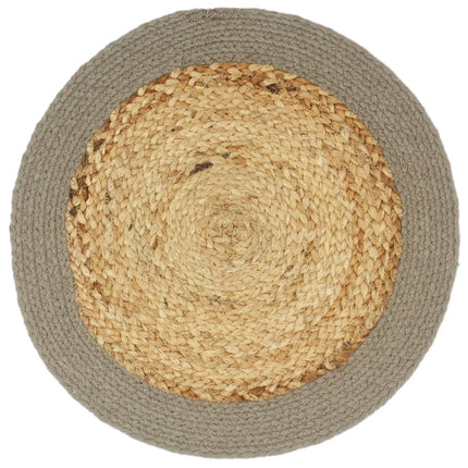 Bordstabletter 4 st naturlig och grå 38 cm jute och bomull