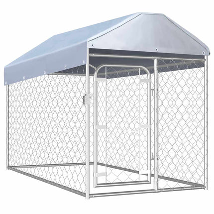 Hundgård med tak för utomhusbruk 200x100x125 cm