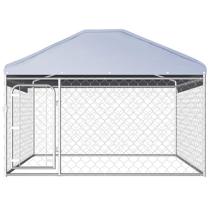 Hundgård med tak för utomhusbruk 200x200x135 cm