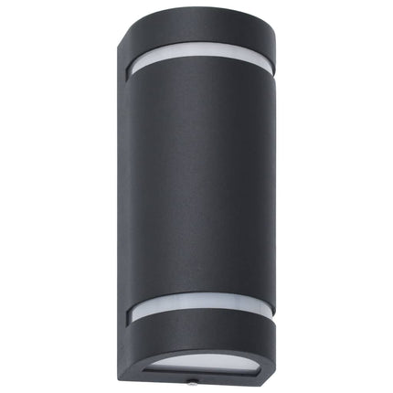 Utomhusvägglampa 2 st 35 W svart halvrund