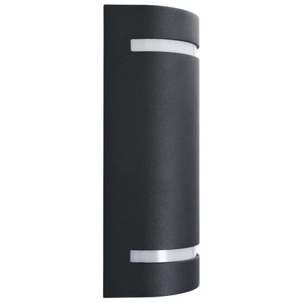 Utomhusvägglampa 2 st 35 W svart halvrund
