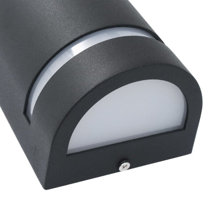 Utomhusvägglampa 2 st 35 W svart halvrund