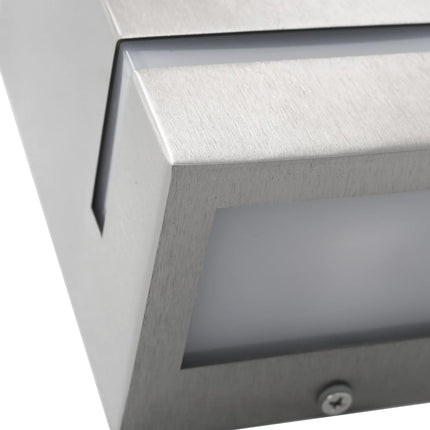 Utomhusvägglampa 2 st 35 W silver rektangulär