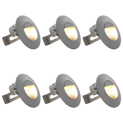 Utomhusvägglampa LED 6 st 2 W silver rund