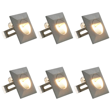 Utomhusvägglampa LED 6 st 2 W silver fyrkantig