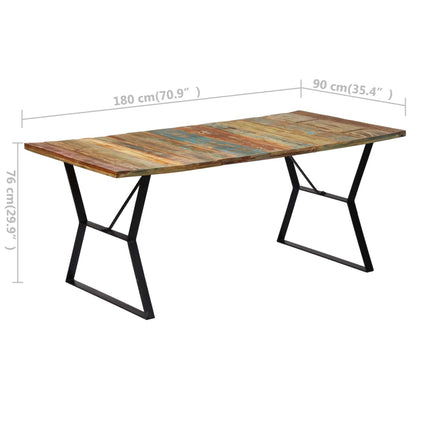 Matbord 180x90x76 cm massivt återvunnet trä