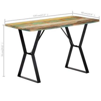 Matbord 120x60x76 cm massivt återvunnet trä