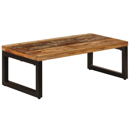 Soffbord 100x50x35 cm massivt återvunnet trä och stål