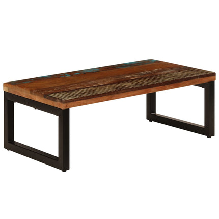 Soffbord 100x50x35 cm massivt återvunnet trä och stål
