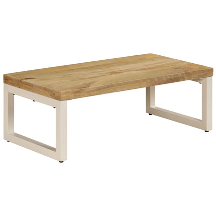 Soffbord 100x50x35 cm massivt mangoträ och stål