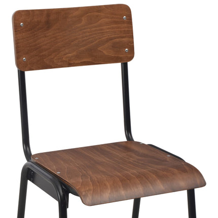 Barstolar 2 st massiv plywood stål brun