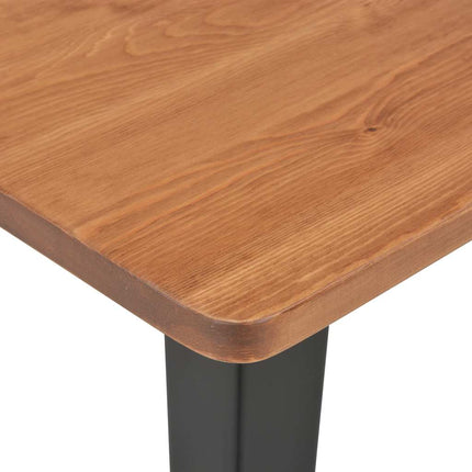 Barbord 60x60x108 cm massiv furu stål svart