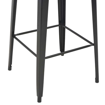 Barbord 60x60x108 cm massiv furu stål svart