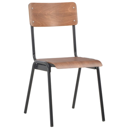 Matstolar 2 st massiv plywood stål brun