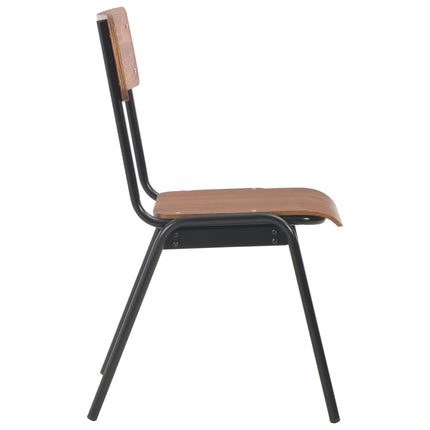 Matstolar 2 st massiv plywood stål brun