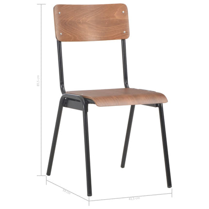 Matstolar 2 st massiv plywood stål brun