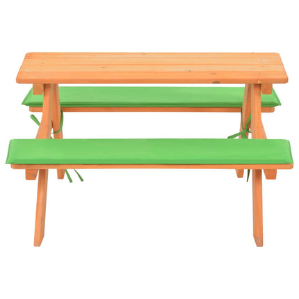 Picknickbord för barn med bänkar 89x79x50 cm massivt granträ