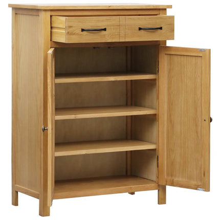 Skoskåp 76x37x105 cm massivt ekträ