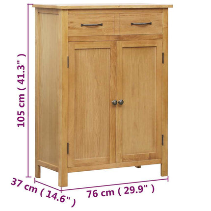 Skoskåp 76x37x105 cm massivt ekträ