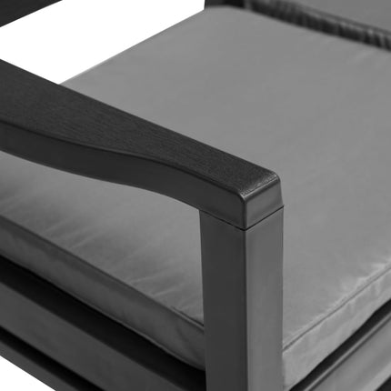 Trädgårdsbänk med dynor 2-sits 133 cm plast antracit