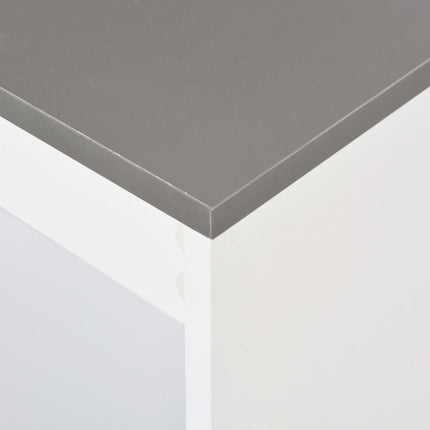 Barbord med hylla vit 110x50x103 cm