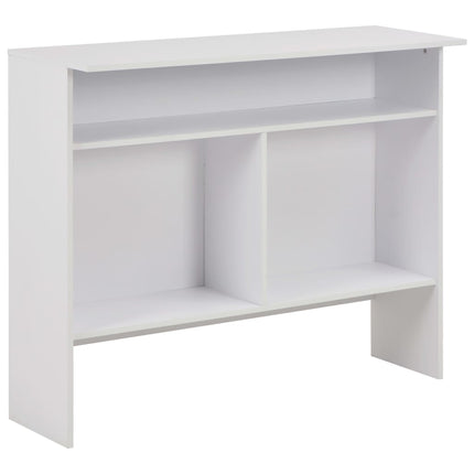 Barbord med 2 bordsskivor vit 130x40x120 cm