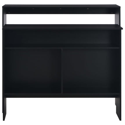 Barbord med 2 bordsskivor svart 130x40x120 cm