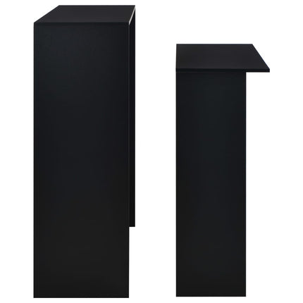 Barbord med 2 bordsskivor svart 130x40x120 cm