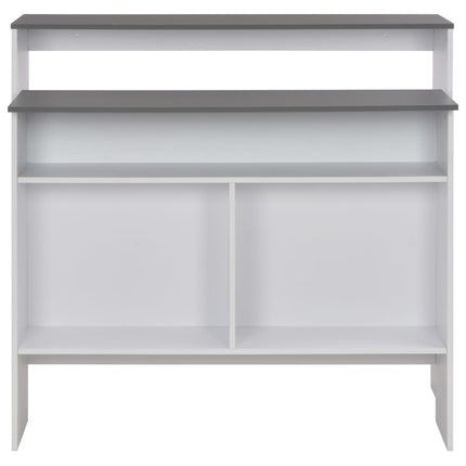 Barbord Med 2 Bordsskivor Vit Och 130X40X120 Cm