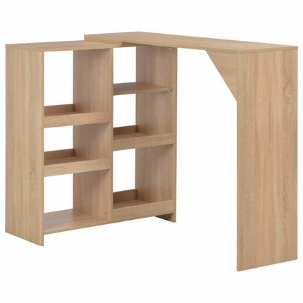 Barbord med flyttbar hylla ek 138x39x110 cm