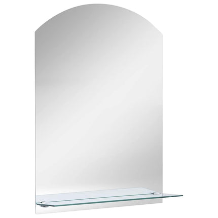 Väggspegel med hylla 20x40 cm härdat glas