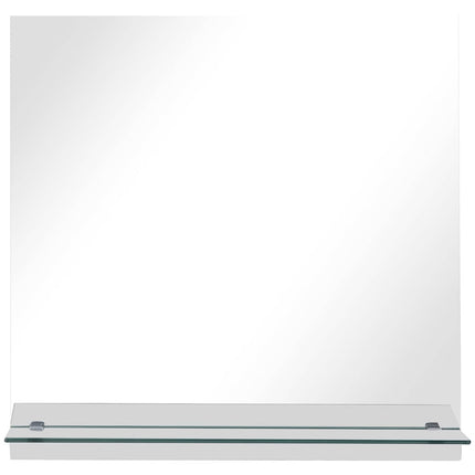 Väggspegel med hylla 40x40 cm härdat glas