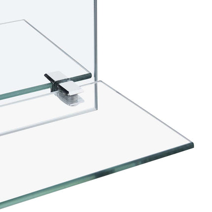 Väggspegel med hylla 60x60 cm härdat glas