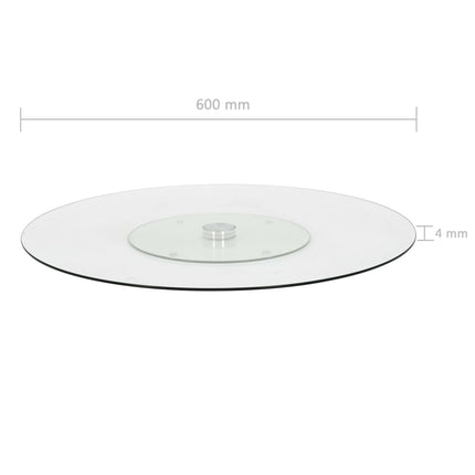 Snurrbar serveringsbricka transparent 60 cm härdat glas