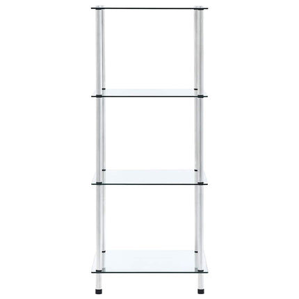 Hylla 4 hyllplan transparent 40x40x100 cm härdat glas
