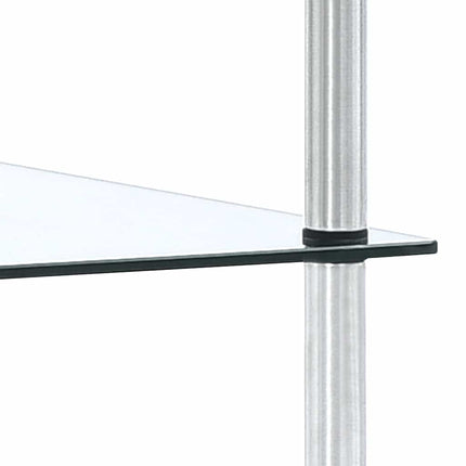 Hylla 4 hyllplan transparent 40x40x100 cm härdat glas