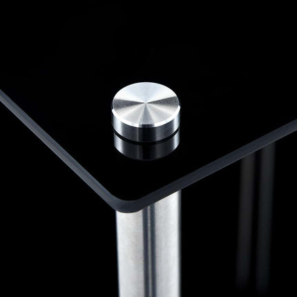 Hylla 3 hyllplan svart 40x40x67 cm härdat glas