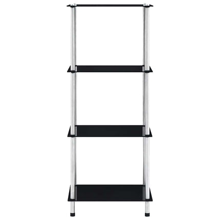Hylla 4 hyllplan svart 40x40x100 cm härdat glas