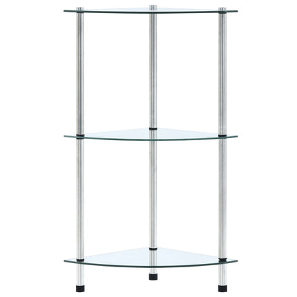 Hylla 3 hyllplan transparent 30x30x67 cm härdat glas