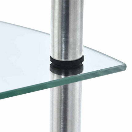 Hylla 3 hyllplan transparent 30x30x67 cm härdat glas