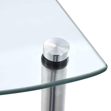 Hylla 3 hyllplan transparent 30x30x67 cm härdat glas