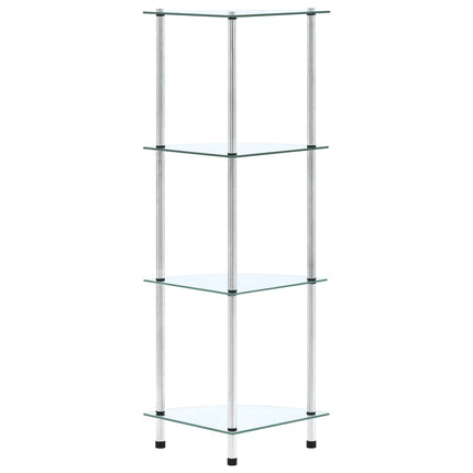 Hylla 4 hyllplan transparent 30x30x100 cm härdat glas