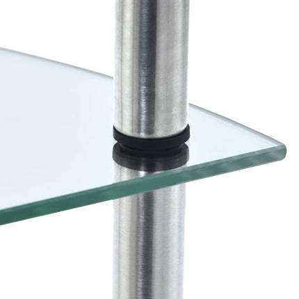 Hylla 4 hyllplan transparent 30x30x100 cm härdat glas
