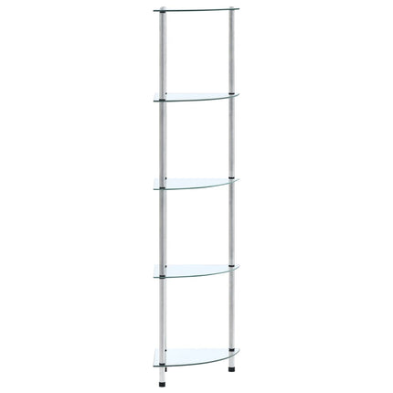 Hylla 5 hyllplan transparent 30x30x130 cm härdat glas