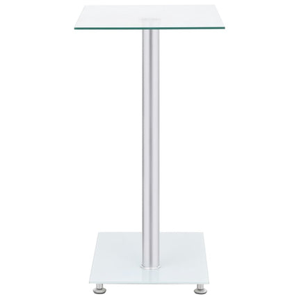 U-format sidobord genomskinligt 45x30x58 cm härdat glas