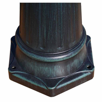 Trädgårdslampa 3 armar 230 cm mörkgrön/svart aluminium